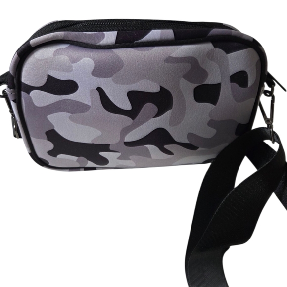 Haute Shore Neoprene Drew Camo Compact Crossbody With Stripes Adjustable Strap - Picture 3 of 14